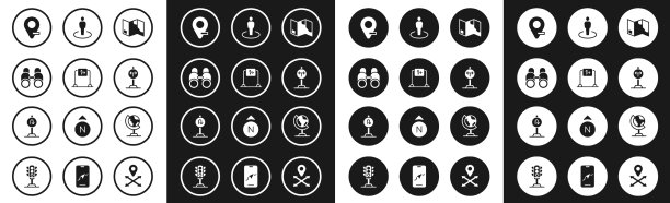 设置折叠地图、道路交通标志、双筒望远镜图片下载