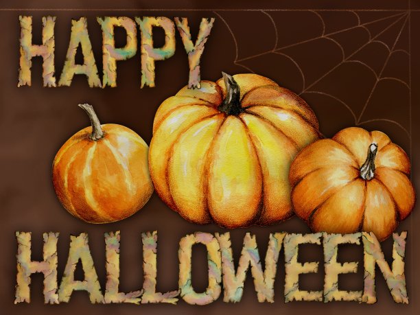 一张万圣节的明信片，一个快乐的万圣节，一张有南瓜的卡片图片下载