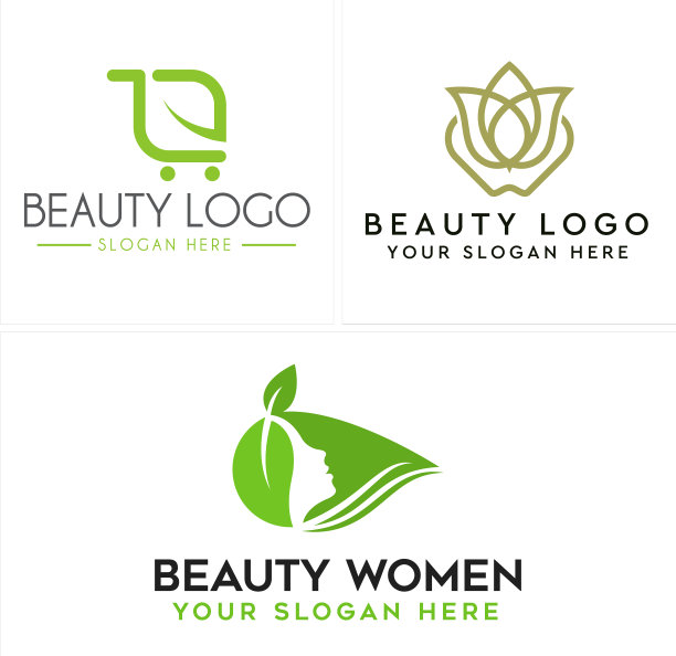 美丽自然草药头发妇女标志设计图片下载