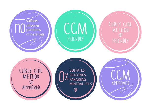 卷女孩方法批准的产品符号集图片下载