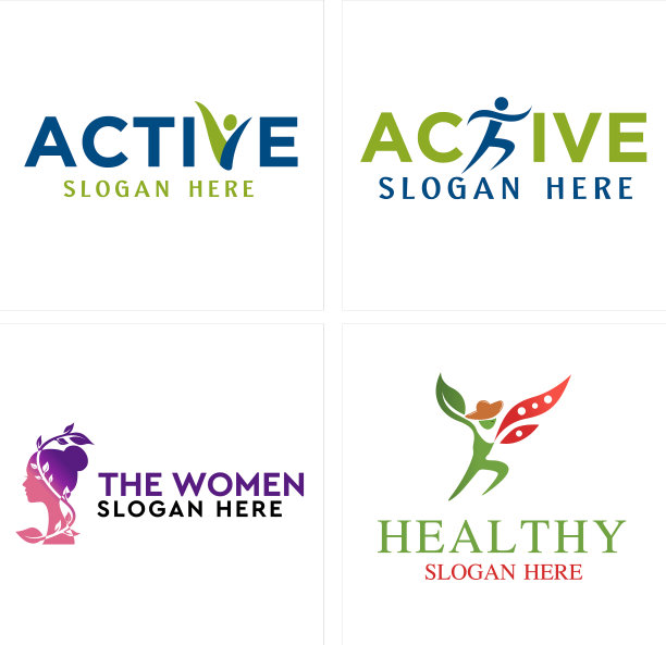 健康自然美丽女性水疗中心的标志设计图片下载