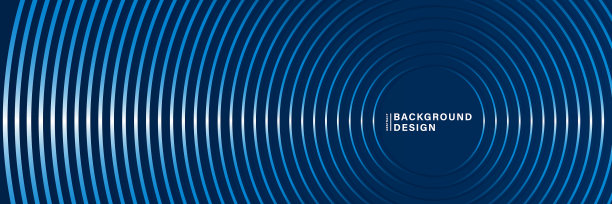 抽象发光的霓虹灯圈线在深蓝色图片下载