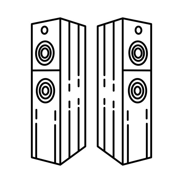 喇叭图标涂鸦手绘或轮廓图片下载