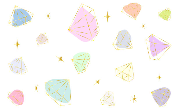 闪闪华丽的金线宝石切割颜色变化集图片下载