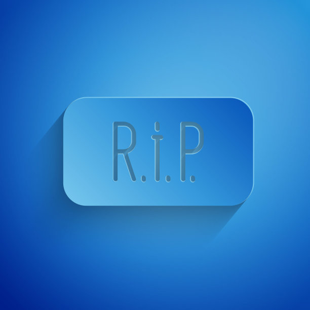 剪纸语音气泡撕裂死亡图标孤立在蓝色背景。纸艺术风格。向量图片下载