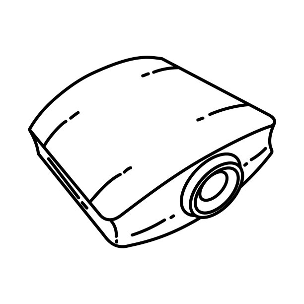视频放映机派对设置图标涂鸦手绘图片下载