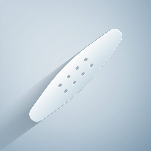 纸剪指甲文件宠物图标隔离在灰色背景。专业处理在家里为宠物梳理。纸艺术风格。向量图片下载