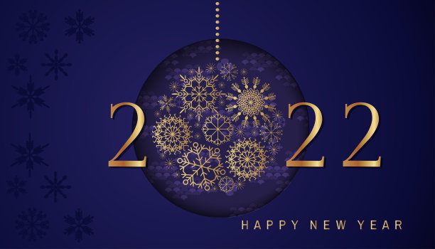 2022年新年快乐!节日的背景。冬天假日的设计图片下载