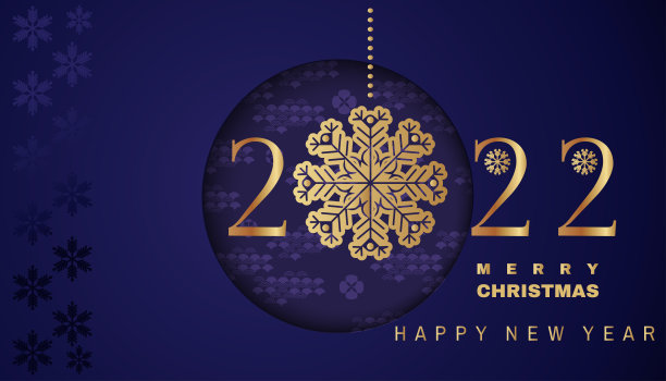 2022年新年快乐!节日的背景。冬天假日的设计图片下载