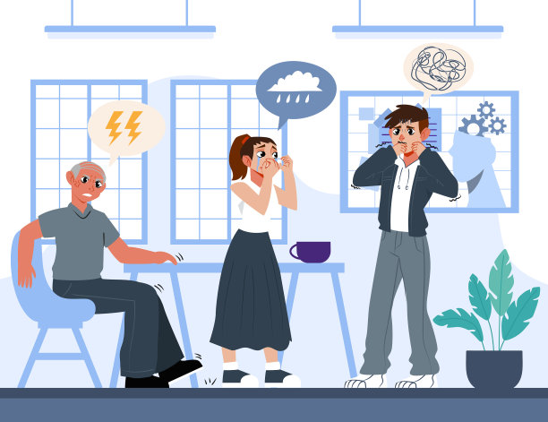 有心理健康问题的扁平人图片下载