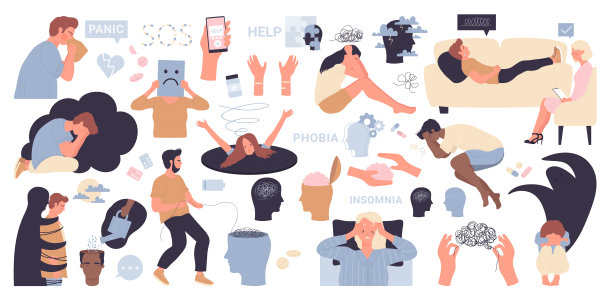 精神障碍，压力焦虑健康问题集，悲伤抑郁的人需要帮助图片下载