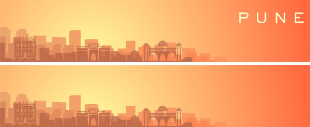 浦那美丽的天际线风景旗帜图片下载