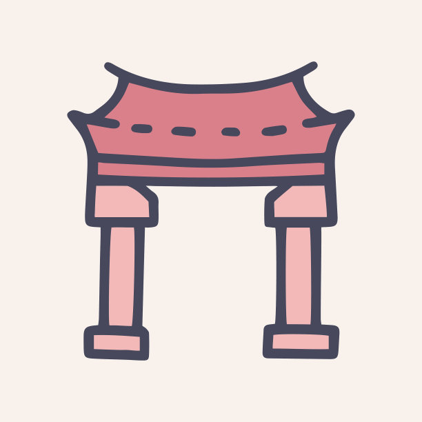 拱门彩色涂鸦简单的图标设计图片下载