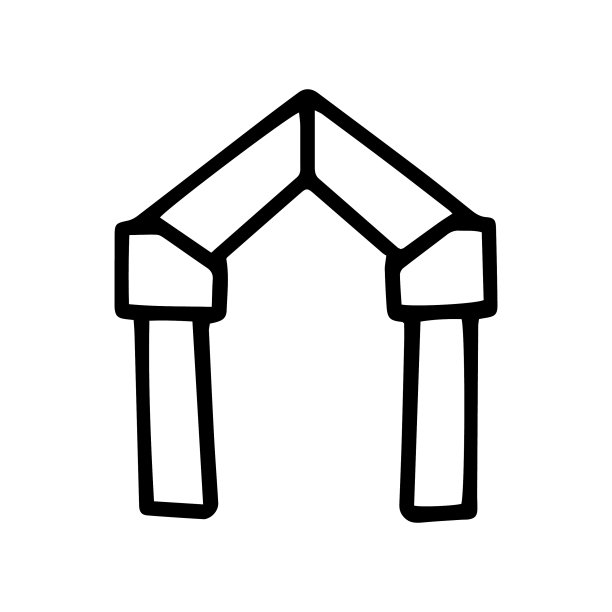 拱形黑线涂鸦图标设计图片下载