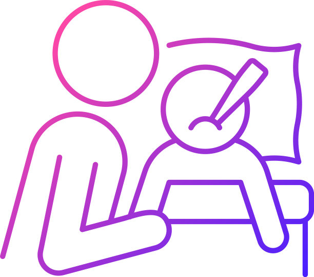 照顾生病的孩子梯度线性图标图片下载