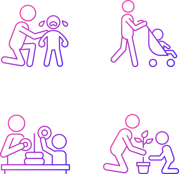 父母参与梯度线性图标设置图片下载