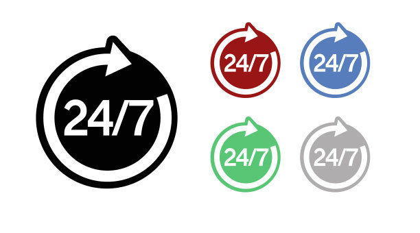 24/7图标或标志集图片下载