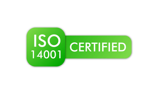 ISO 14001认证徽章，图标。认证盖章。平面设计向量图片下载