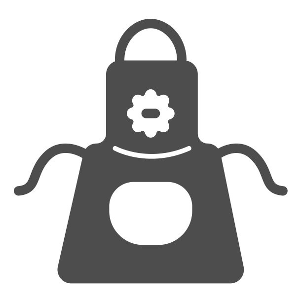 围裙与花和口袋固体图标，园艺概念，园艺围裙矢量标志在白色背景，字形风格图标的移动概念和网页设计。矢量图形。图片下载