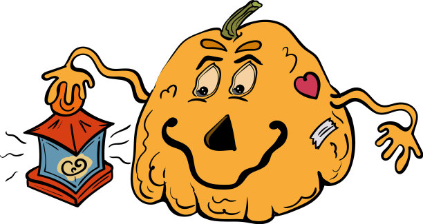 南瓜杰克与节日符号卡通图片下载