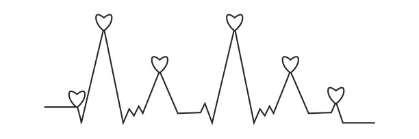 连续线心电图和心脏的峰值图片下载