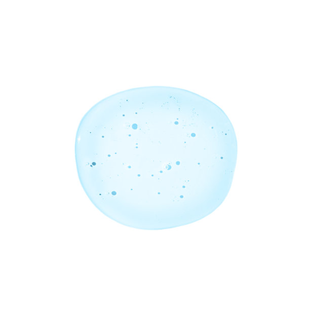 透明的圆形蓝色液体凝胶滴或涂抹隔离在白色背景上。前视图。病毒防护或化妆品概念。血清纹理。图片下载