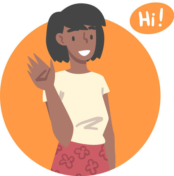 年轻女子说你好，并表示问候图片下载