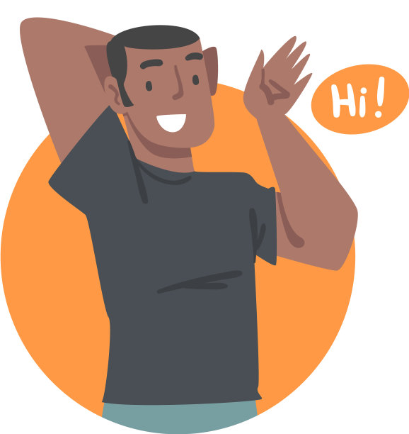 年轻人说你好，并表示问候图片下载