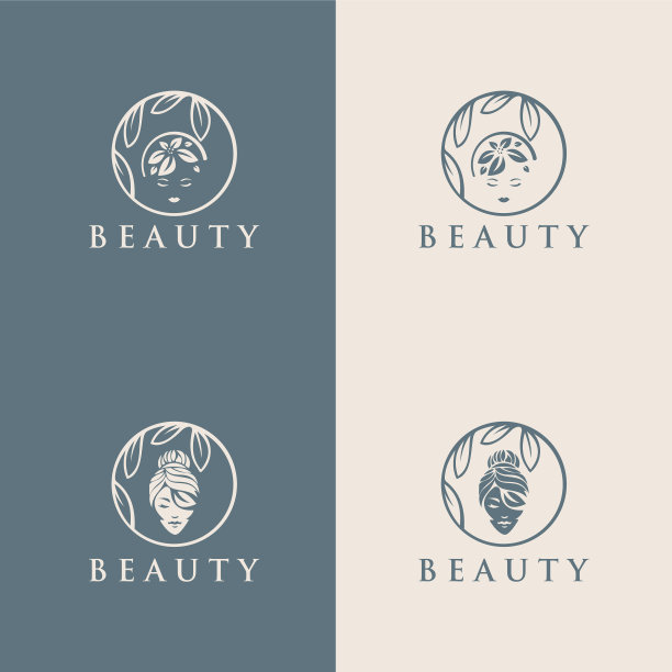 美女时尚标志抽象标志的设定图片下载