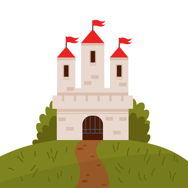 童话般的风景与城堡孤立在一个图片下载