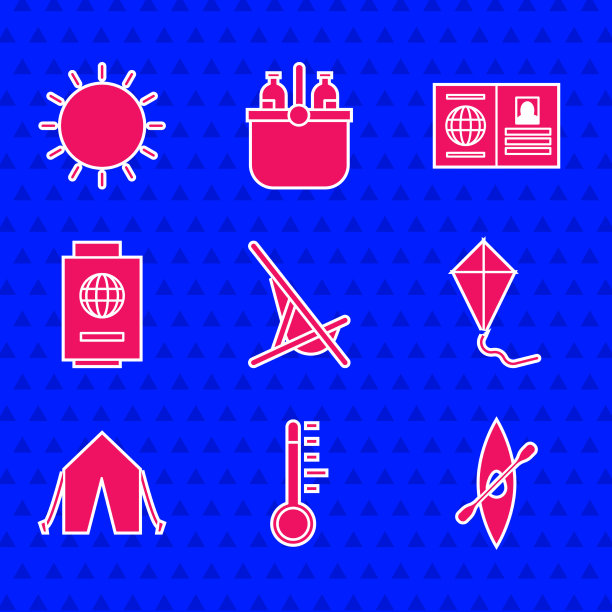 设置太阳床气象温度计独木舟图片下载