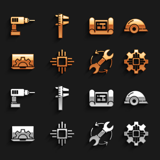 设置处理器与微电路CPU工作人员图片下载