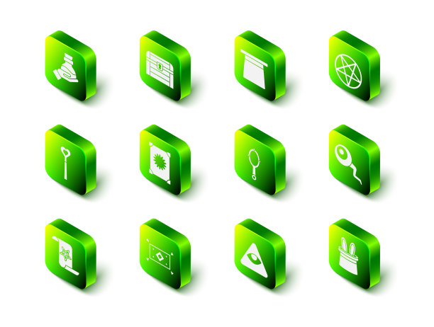 集古玩宝箱魔术帽五角星图片下载