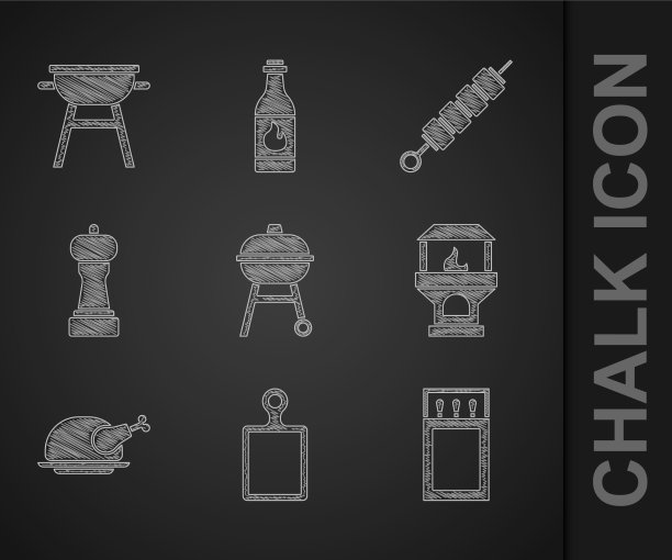 设有烧烤、烧烤、切菜板、火柴盒等图片下载