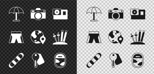 设置遮阳伞拍照相机动作图片下载