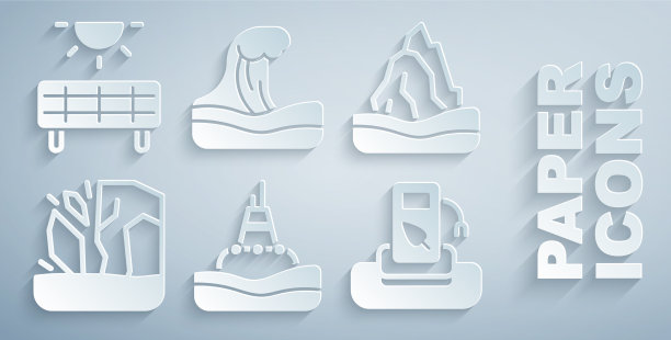 在海洋冰山上设置浮筒图片下载