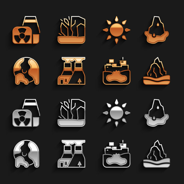 核电站设置冰川融化冰山图片下载