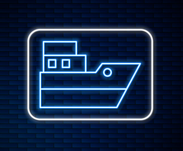 发光的霓虹灯线船舶线船舶航路图片下载