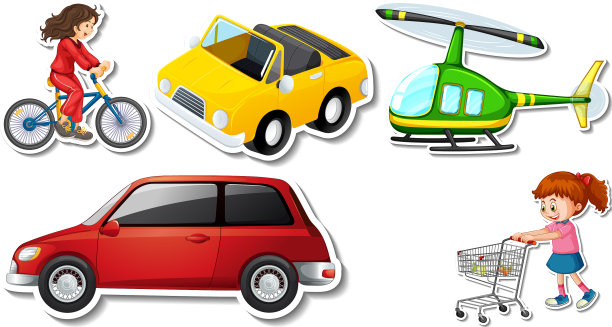 随机贴纸与可移动的车辆对象图片下载