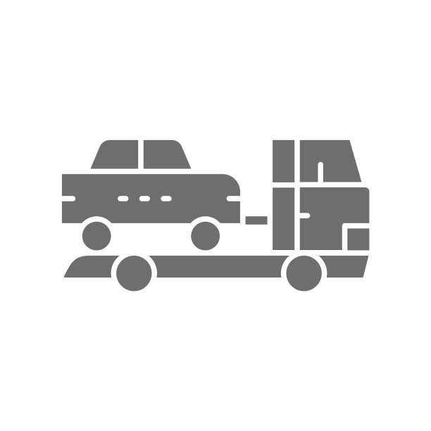 拖车车疏散灰色图标孤立上图片下载