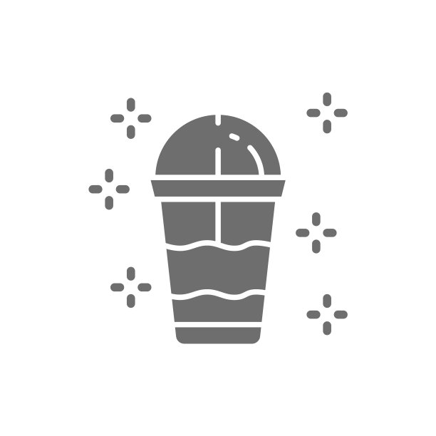一次性杯奶昔灰色图标图片下载