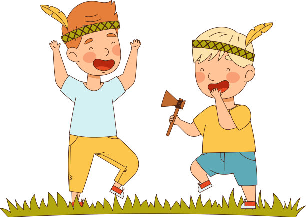 一个微笑的小男孩在夏天玩印度游戏图片下载