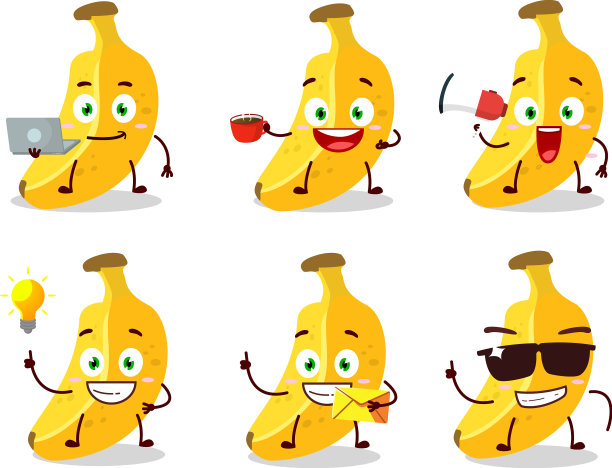 卡通人物有各种各样的香蕉图片下载