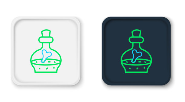 线瓶与药水图标隔离在白色图片下载