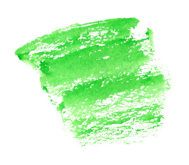绿色水彩艺术手绘白色背景孤立，笔刷纹理的文字或标志图片下载
