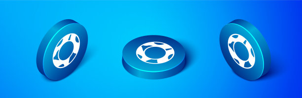 等距橡胶游泳圈图标隔离上图片下载