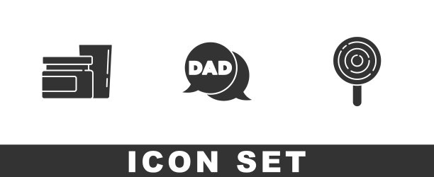 设置宝宝食物讲话泡泡爸爸和棒棒糖图标图片下载