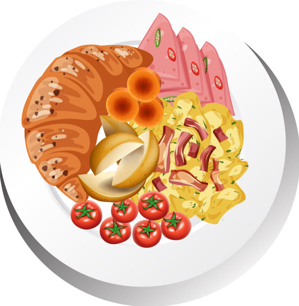 健康的早餐盘子孤立的图片下载