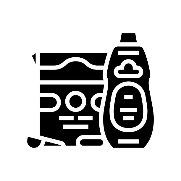 洗衣设置字形图标矢量插图图片下载