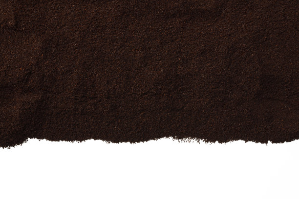 孤立的镜头，研磨的咖啡豆边界上的白色背景。图片下载